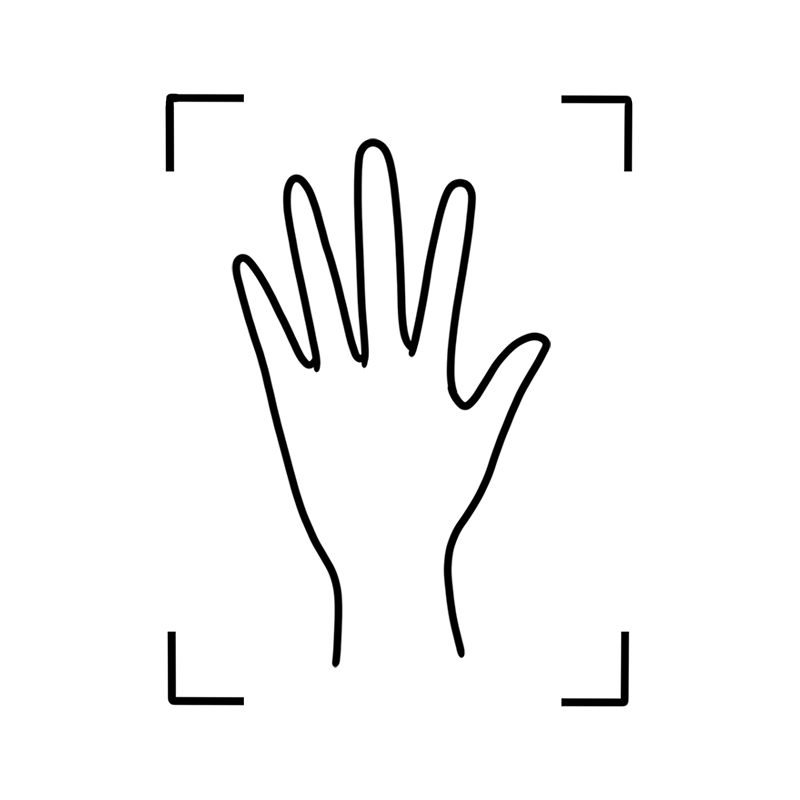 Align you hand in frame